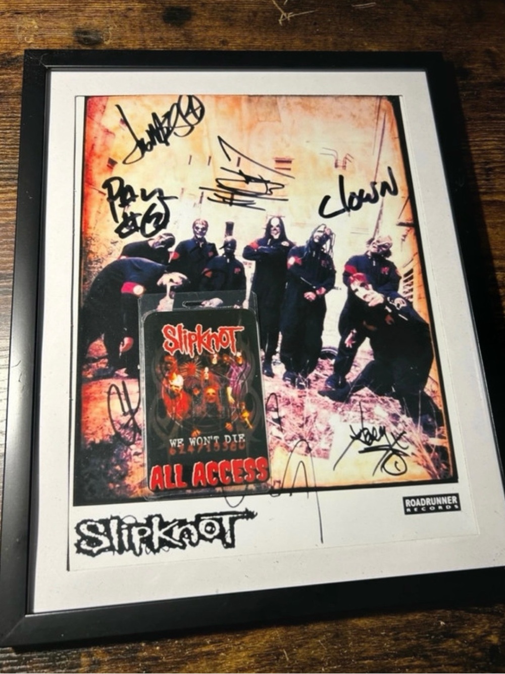 Slipknot Framed Signed Reprint Photo w/ All Access Laminate